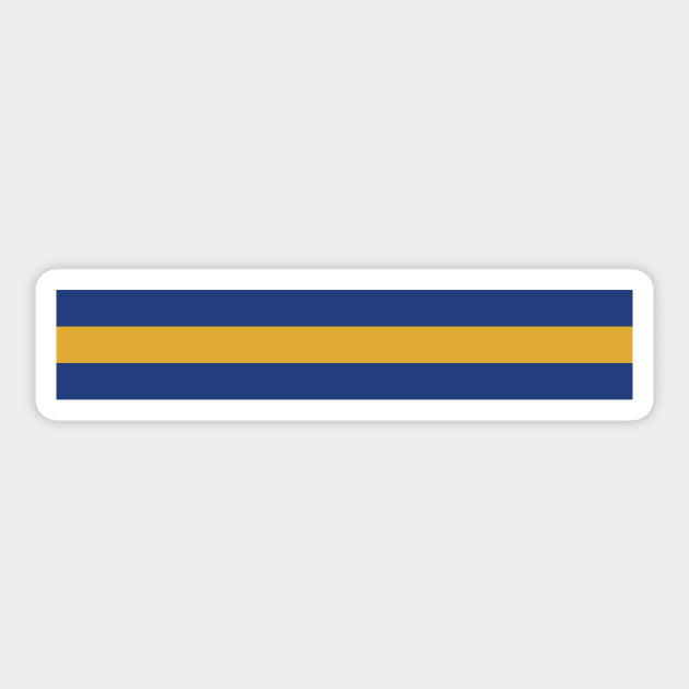 Leeds United Retro 1994 Home Jersey White Yellow Blue Bar Design Sticker by Culture-Factory